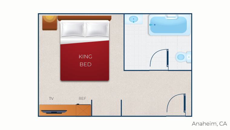 The floor plan for the King Suite (Standard) 